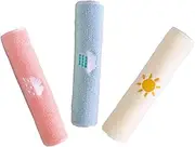 CATIEBYE 3pcs Pure Cotton Embroidered Towels for Boy Girl Adorable Small Face Washing Towels Cute Towel White for Bath and Mealtime