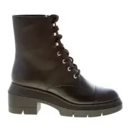 STUART WEITZMAN women shoes Nisha black leather laced boot platform S0166