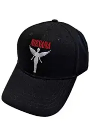 Nirvana Baseball Cap in Utero Angelic Band Logo Official Black Size One Size