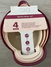 Cook With Color Mixing Bowls , 4 Piece Nesting Plastic Mixing Bowl Set With Pour