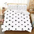 Simple Geometry Black Triangle 3D Quilt Duvet Doona Cover Set Pillow case Print