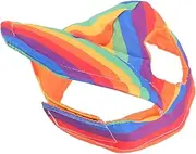 ERINGOGO Pet Rainbow Baseball Cap with Ear for Dogs and Cats Sun Protection Hat Durable and Breathable Design for Outdoor Activities Versatile Pet Accessory
