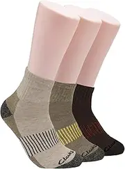 [Clarks] Men's Casual Half Cushion Anklet Socks 3 Pair, Men's 7-12 Shoe