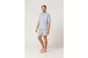 Mens Lynx Sizes S-7XL Short Sleeve PJS Pyjamas Set Blue (OGB)