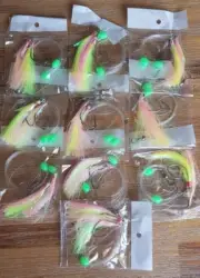 10 X SNAPPER FLASHER 2 X HOOK FISHING RIGS 60lb MONO 5/0 CIRCLE HOOKS & LUMO
