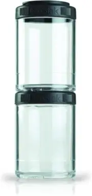 Blender Bottle GoStak Twist n' Lock Storage Jars, Black, 150 cc, Pack of 2