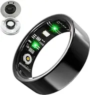 LONGLU Smart Ring for Men Women, Fitness Tracker Ring with Heart Rate/Blood Pressure/Blood Oxygen/Sleep/Sport/ IP68 Waterproof, Health Tracker for iPhone & Android (Black, 11)