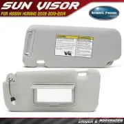 2x Front Gray Extendable Sun Visor w/ Mirror & Light for Nissan Murano 2009-2014 (for: Nissan)