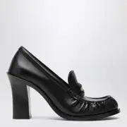 [Burberry] Cadet black leather loafers with heel 40 IT Black