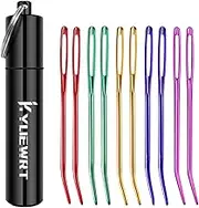 KYUEWRT 10Pcs Yarn Darning Tapestry Needle,Large Big Eye Weaving Needle Bent Needles with Aluminum Storage Tube