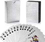 Waterproof PVC Tough Shining Silver Playing Cards Deck (x1 Deck) - US Seller