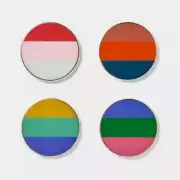 4pc Stoneware Striped Coaster Set - Tabitha Brown NEW