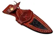 LEATHER KNIFE SHEATH ENGRAVED CUSTOM HANDMADE FIXED BLADE KNIFE HOLSTER