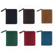 Vintage Leather Cover Zippered for 3.5x5.5Inch Field Notebook Pocket Notepads
