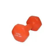 Fabrication Enterprises 10-0559-1 10 lbs Vinyl-Coated Iron Dumbbell Orange