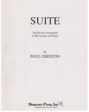 Suite for E Flat Alto Saxophone OR CLARINET AND PIANO MUSIC BOOK CRESTON NEW!!