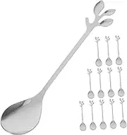 LAPYAPPE 20pcs Stainless Shape Long Handle Spoons for Bar Iced Tea Espresso Teaspoons Dessert Serving Spoons Gold-Plated