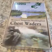 Caddis Wading Systems Women's Green Neoprene Stocking Foot Chest Wader SMALL NEW