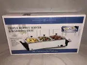 Sensio Bella Cucina 13337 Triple Buffet Server and Warming Tray Brand New In Box