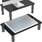 2 Pack Computer Monitor Stand Riser with Height Adjustable Multi Media Desktop
