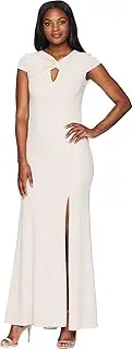 [Adrianna Papell] Women's Long Metallic Knit Dress with Twist
