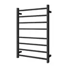 ACA Black Electric Heated Towel Rack Rail Warmer Robe Dryer Holder Square 8 Bars