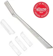 Tweezerman Silver Manual Shaving Facial Razor for Peach Fuzz and Exfoliation
