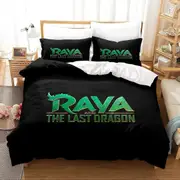 v1465 Bed Sheets Raya and The Last Dragon Cartoon Bedding Set Duvet Cover Pillowcase Boy Girl Gift Single Twin King Size Bedding 3-Piece Bedding Set