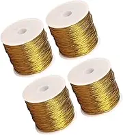 BUTIFULSIC 4Rolls Elastic Cords for Crafts Decorative Twine for Wrapping Ornaments Durable Stretch Cord for Packaging and Craft Projects Ample Supply for Daily Use