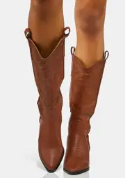 [Lemon Drop by Privileged] Mocha Late Last Night Cowboy Boots