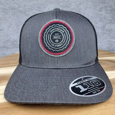 Travis Mathew Hat Cap Snap Back The Patch Heather Grey Mesh Trucker Golfer Mens