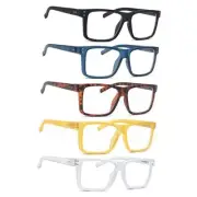 Oversized Reading Glasses for Men 4.0 Large Square Readers Women 5 Pack