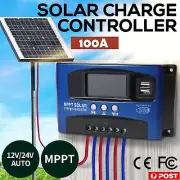 Solar Panel Regulator Charge Controller 12V/24V DualUSB Auto Focus MPPT Tracking