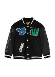 Off-white Kids Logo Wool-blend Varsity Jacket (4-8 Years) - Black - 04YR (4 Years) 04YR (4 years)