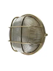 Santorini 1 Light Round Bunker in Solid Brass