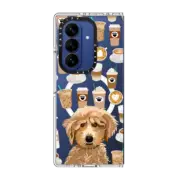 Galaxy Z Fold7 Clear Magnetic Case Poodle coffee clear phone case for unique dog breed lovers