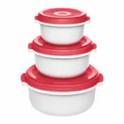 Emsa Micro Family Microwave Pot Starter Set 3 pcs Microwave Pot White Red