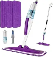 Spray Mops for Floor Cleaning, Mops for Floor Cleaning with 3pcs Washable Reusable Mop Pads Head and A 400ml Refill Spray Bottle Microfiber Wet Dry Dust Mop for Home Hardwood Laminate Floors