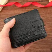 Men Short Wallet Bifold PU Leather Wallet Hasp Coin Purse Credit ID Card Holder Billfold Purse Money Bag