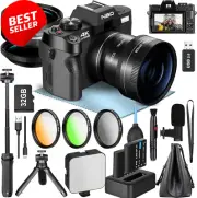 4K Digital Camera Photography – 48MP Content Creator Kit Microphone Tripod Grip