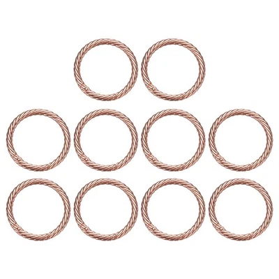 10Pcs Spring O Rings 1 1/2" Round Trigger Snap Hook Circle Rose Gold Key Ring