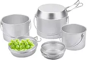 Camping Pot and Pan Set - Lightweight Camp Pot and Pan,Multifunctional Camping Cookware Kit, for Hiking, Backpacking, Outdoor Cooking and Picnic
