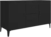 Sideboard Buffet Cabinet, Mid-Century Modern Storage Cabinet with 2 Doors and 2 Drawers, Accent Cabinet for Living Room, Bedroom, Hallway, Black 100x36x60 cm Engineered Wood