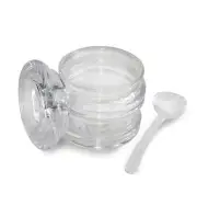 4 Sets Acrylic Condiment Jar with Lid Spoon Dispenser 6 oz Clear JW