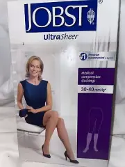 Jobst Ultrasheer 30-40 mmHg Closed Toe Stocking 119016 X Large Full Calf Black