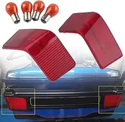 FINMOKAL Tour Pak Lens Turn Signal Taillight Light Cover w/Amber Bulbs Kit Fits Harley Electra Glide Tour Glide Ultra Classic FLHTCU 1989-2013 (Red)