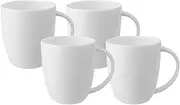 Wilkie Brothers Fine Bone China Mugs Set of 4, 420 ml Capacity, White