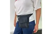 Milleni Waist Bag Utility Travel Belt Bum Bag Adjustable Strap w/ Zipper in Black