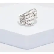 Mens Silver Skeleton Iced Ring