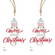 Christmas Gift Tags50Pcs Merry Christmas Gift Wrapping Name Tags with StringX...